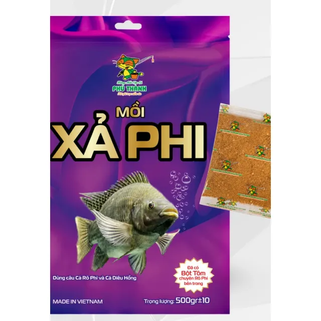 Mồi Xả Phi – Bản nâng câp đã có sẵn Bột Tôm Chuyên Rô Phi